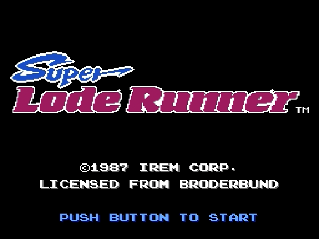 Super Lode Runner title screen for Famicom Disk System